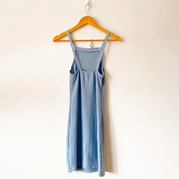 Zara Cable Knit Weave Tight Bodycon Mini Dress Light Powder Blue Sz M - Picture 4 of 6